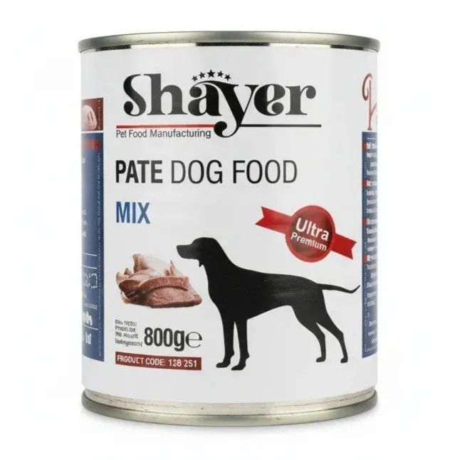 کنسرو سگ شایر مدل پته با طعم میکس وزن ۸۰۰ گرم